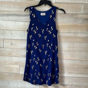 Everly Royal Blue Slip Dress Golf Accents Size‎ S